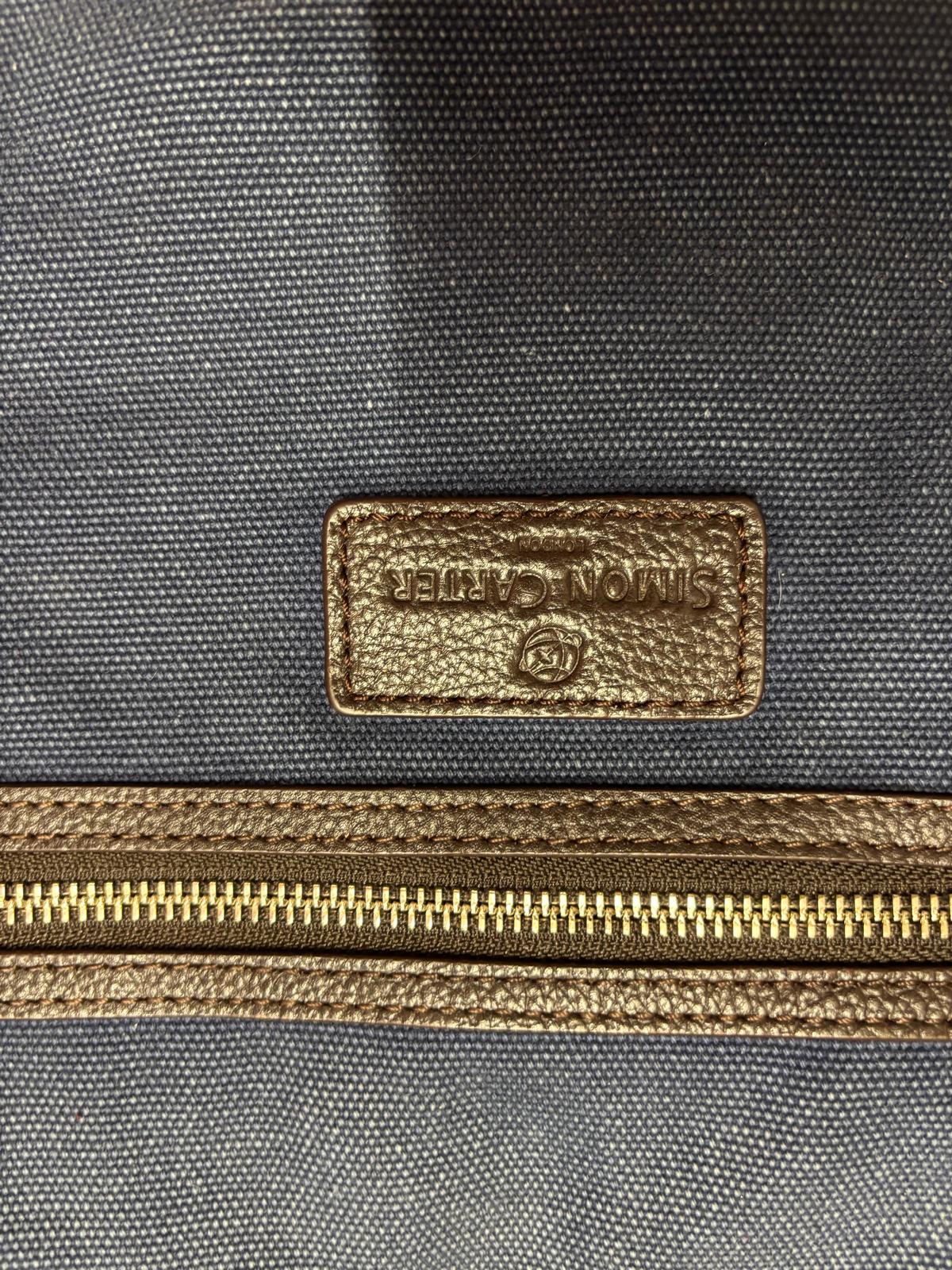 Simon Carter Blue Denim Laptop Messenger Bag