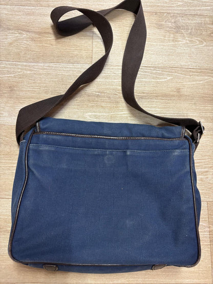 Simon Carter Blue Denim Laptop Messenger Bag