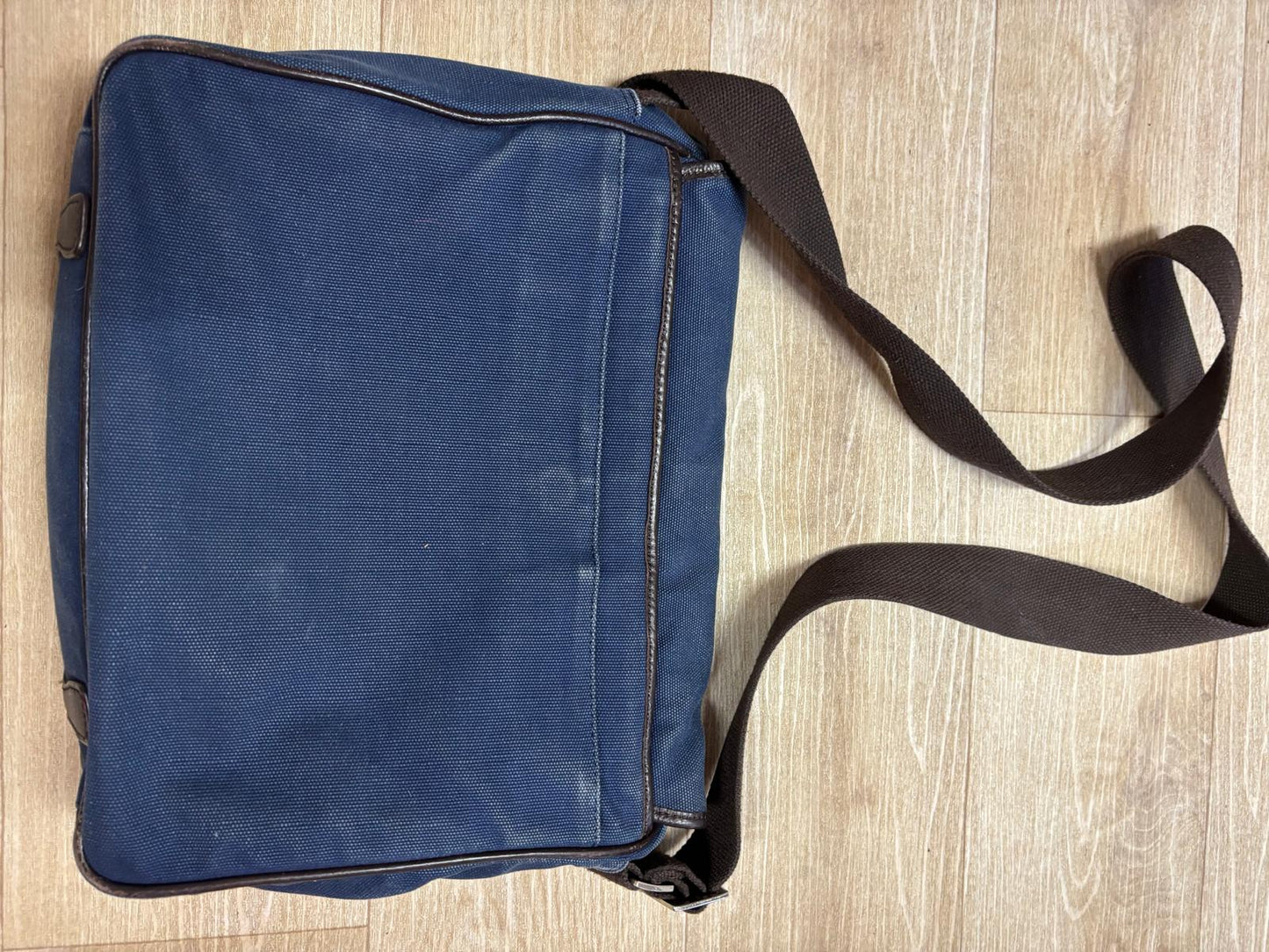 Simon Carter Blue Denim Laptop Messenger Bag