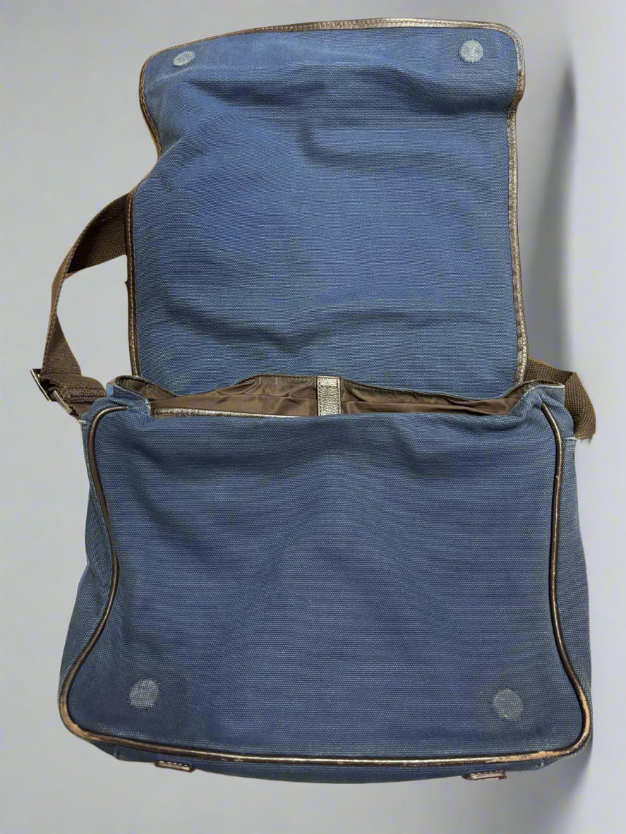 Simon Carter Blue Denim Laptop Messenger Bag