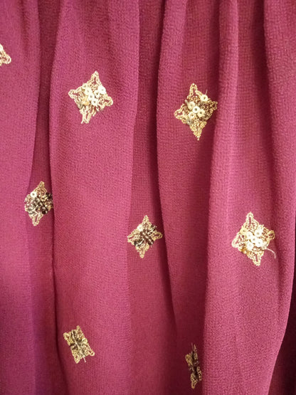 Claudie Pierlot Skirt in Aubergine and Black with gold Sequins Size 40/12