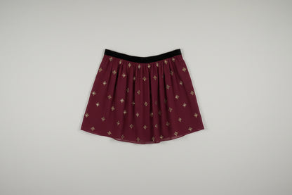 Claudie Pierlot Skirt in Aubergine and Black with gold Sequins Size 40/12