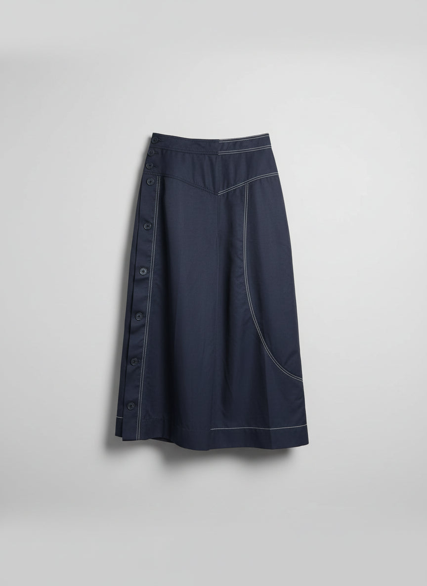 Stella McCartney Blue Wide-Leg Culotte Cropped Trousers EU 42 UK 12 14