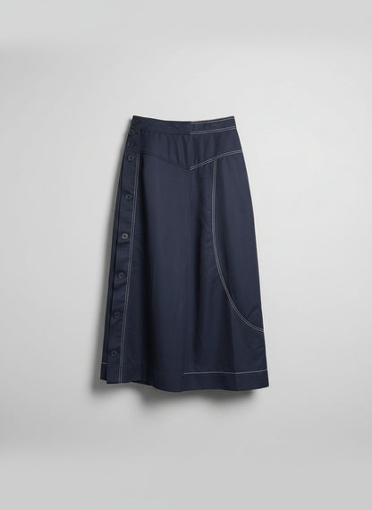 Stella McCartney Blue Wide-Leg Culotte Cropped Trousers EU 42 UK 12 14