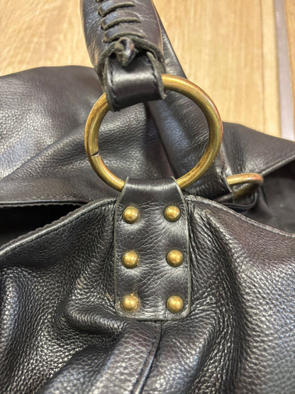Stella & Max Black Leather Tote Bag