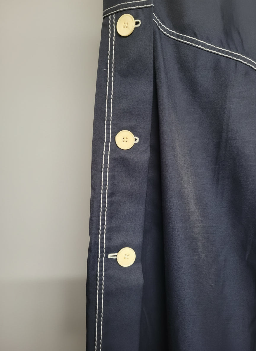 Stella McCartney Blue Wide-Leg Culotte Cropped Trousers EU 42 UK 12 14