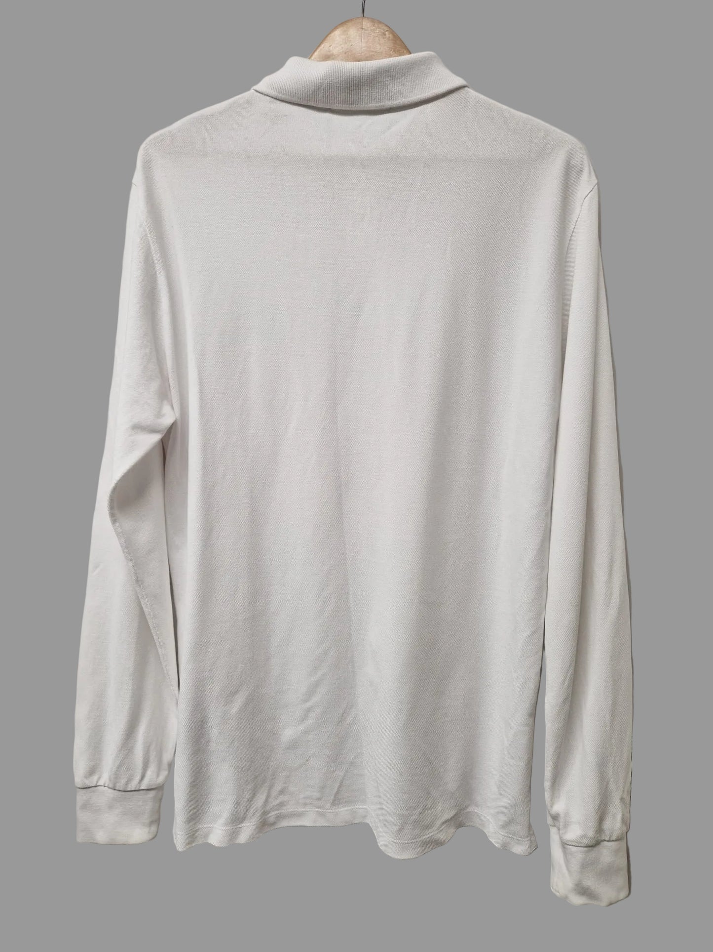 Stone Island White Long-Sleeve Top (XL) Cotton Collared Regular