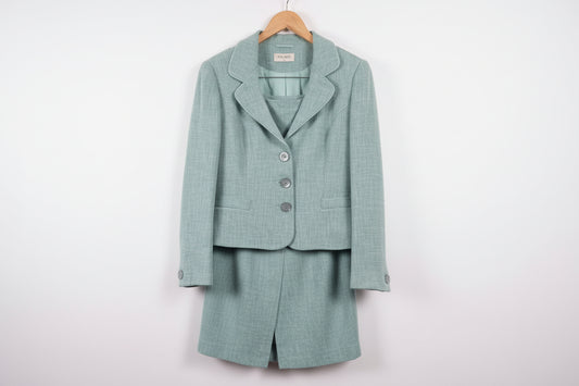 Kaliko Womens Skirt and Blazer Suit Shell 34% Wool 66% Viscose Size 8 - GOOD USED CONDITION