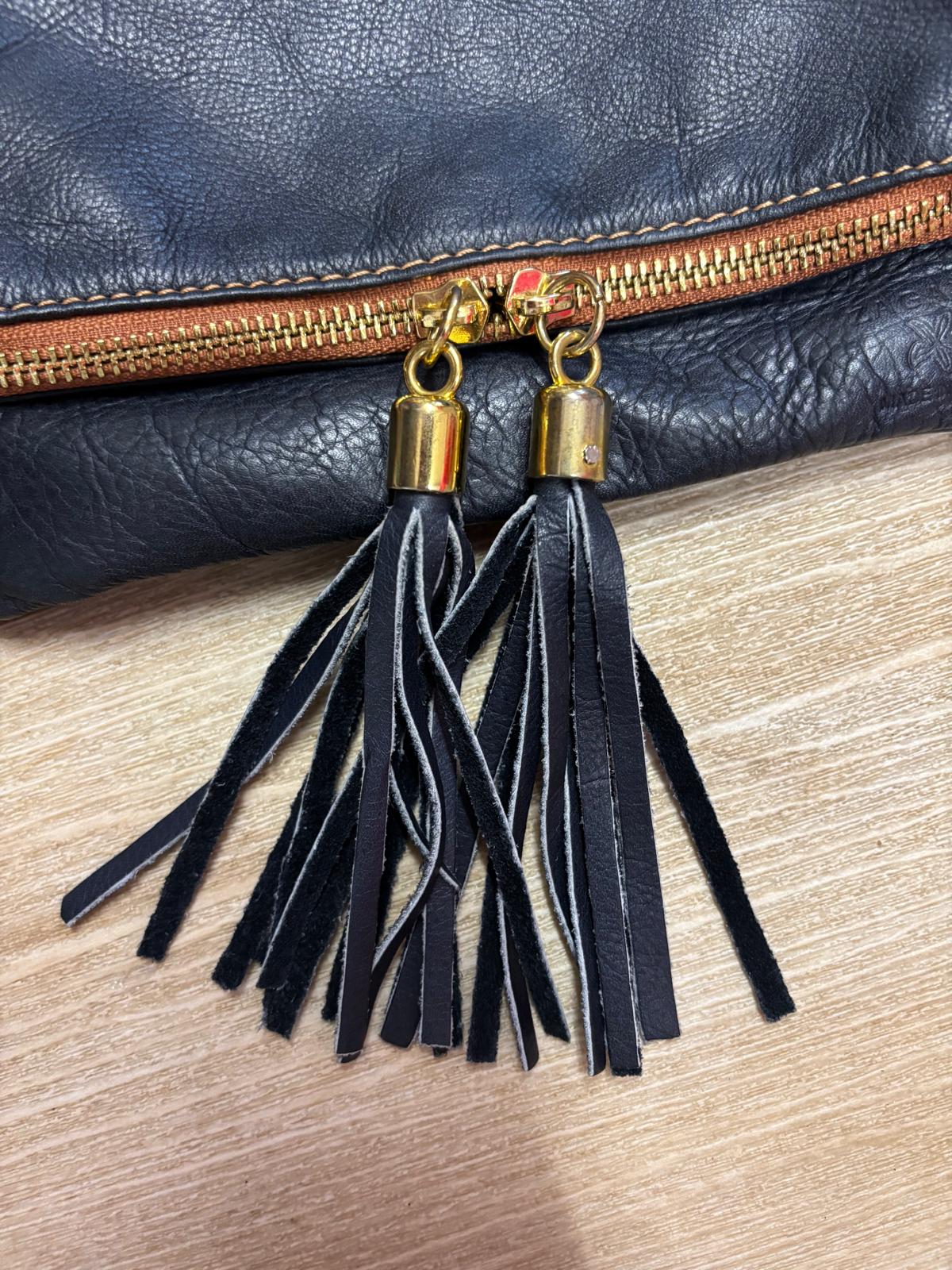 Zagara Crossbody Envelope Navy Blue Bag Gold Metalwork