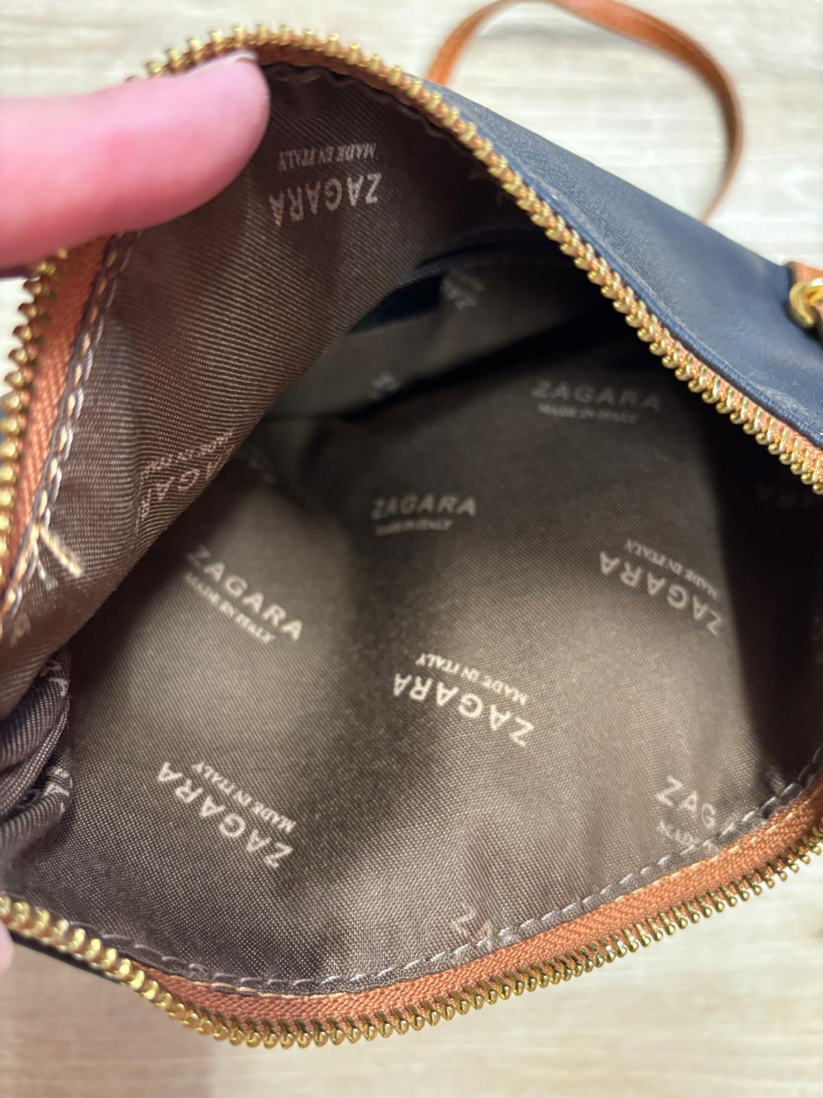 Zagara Crossbody Envelope Navy Blue Bag Gold Metalwork