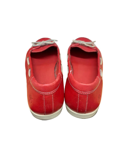 Timberland  Red Leather Cornish Short Vamp Ladies Shoes USED VGC SIZE 7.5