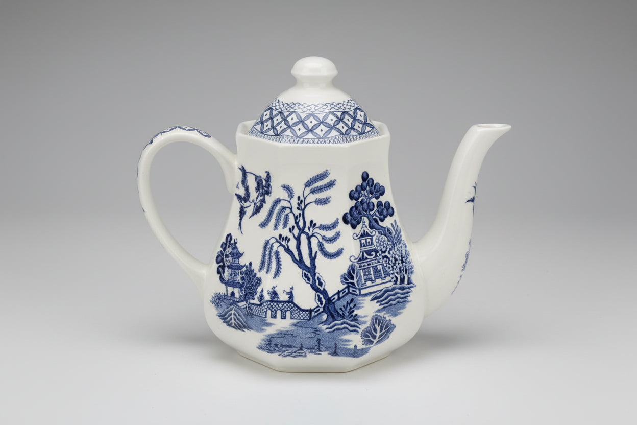 Royal Staffordshire J&G Meakin Ironstone Willow Teapot-NEW
