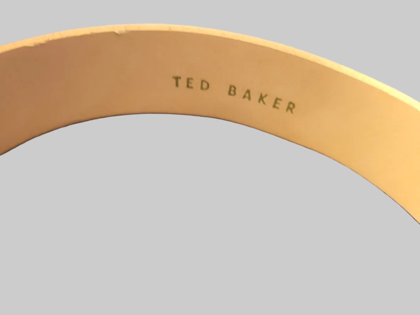 Ted Baker Pink & Gold Leather Waist-Belt - Snakeskin Print - Buckle - Good Used Condition