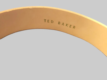 Ted Baker Pink & Gold Leather Waist-Belt - Snakeskin Print - Buckle - Good Used Condition