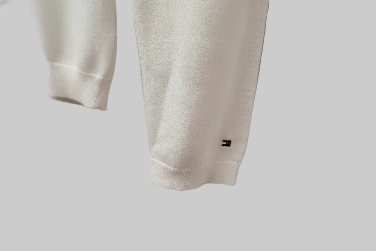 BNWT Tommy Hilfiger White Cotton Jumper (XS) UK 6 8 EU 34 36 Diamante Studded