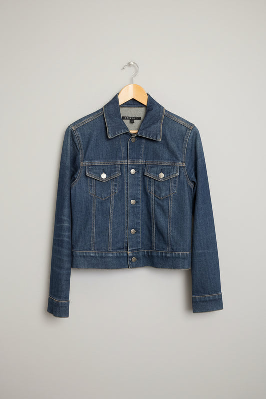Theory (M) Denim Jacket Size Medium Dark-Blue - GOOD USED CONDITION