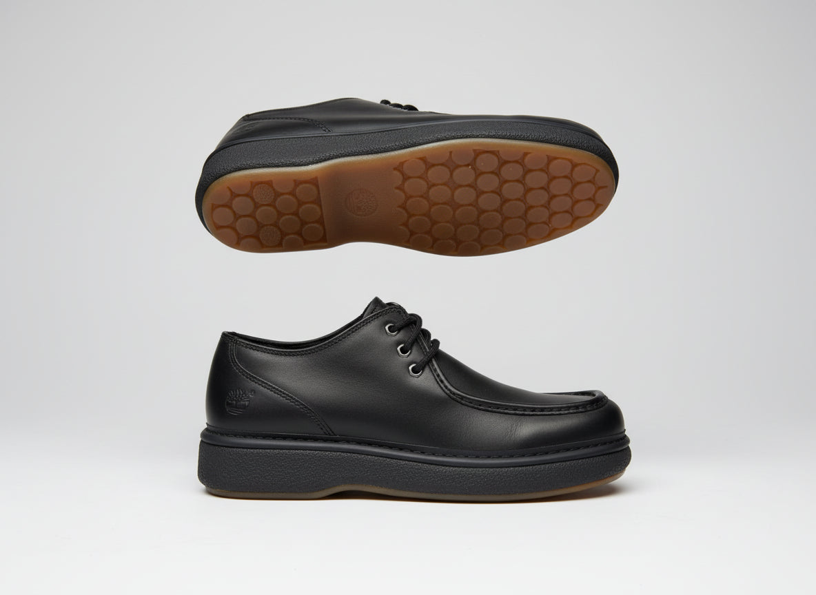 Timberland Black Leather Lace-Up Shoes Size 11 M Rubber Soles