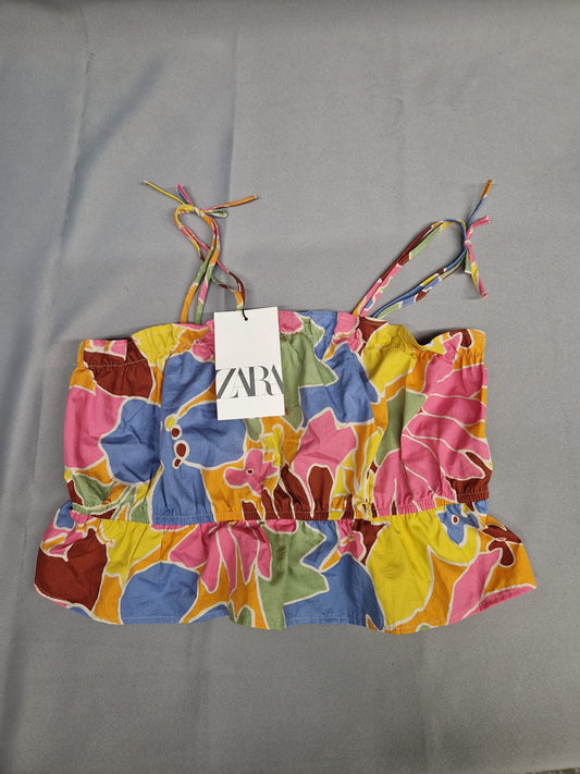 BNWT Zara Bright Floral Strappy Top Age 10 Year Old Girl