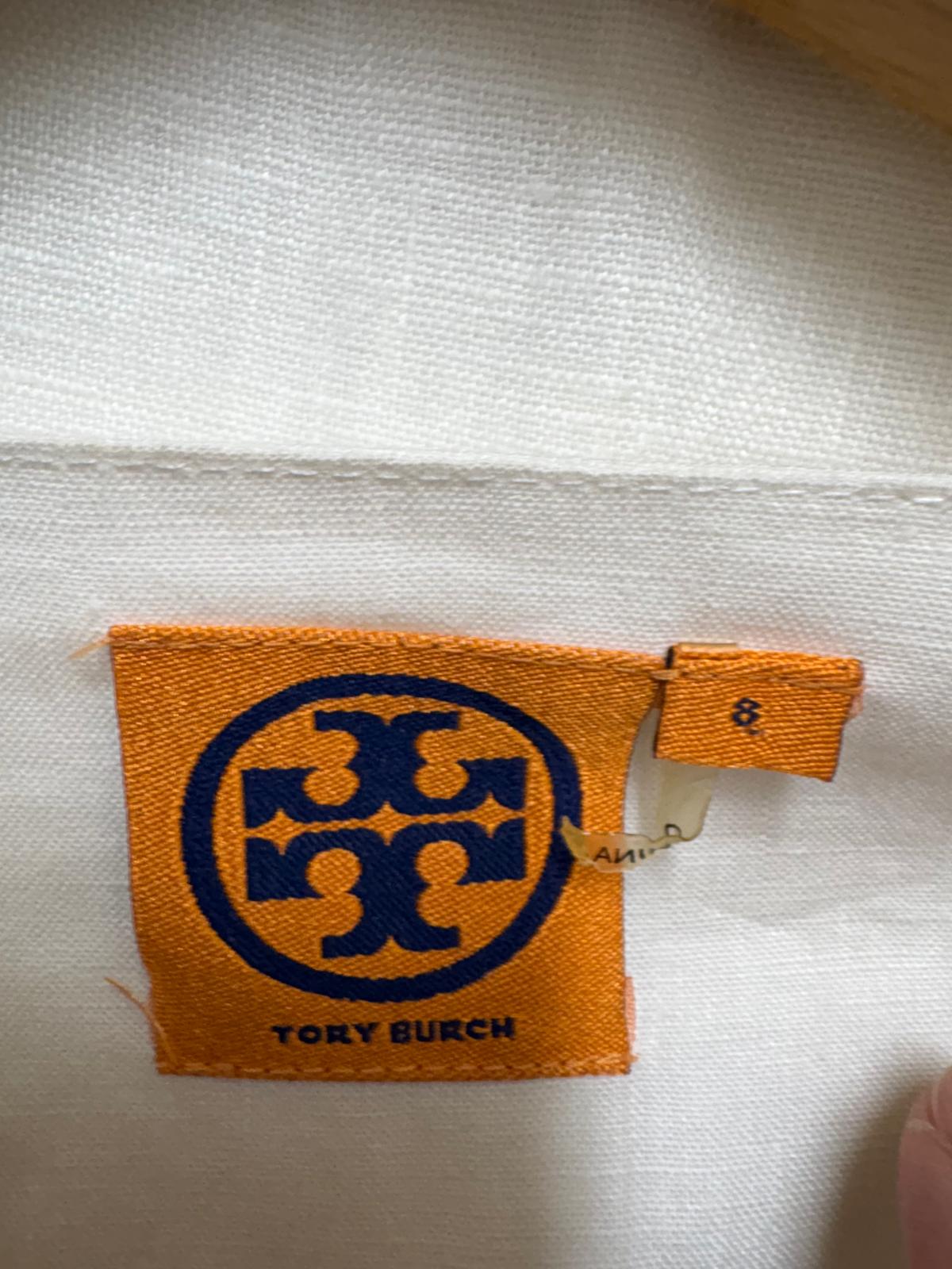 Tory Burch Cream Tunic-Style dress or top with decorative shoulder epaulettes.- UK SIZE 8