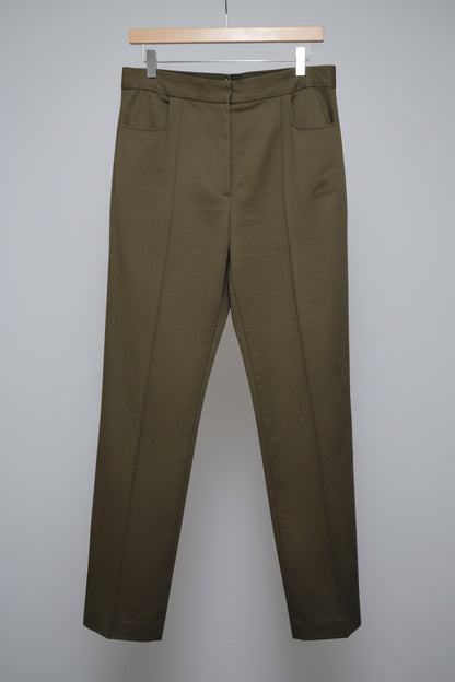Jigsaw Khaki Green Smart Trousers UK 12 EU 40 100% Cotton