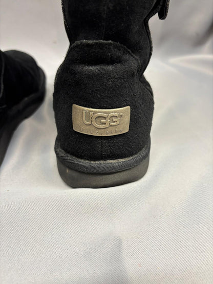 UGG Cargo III Black Suede Boots UK 7.5 EU 50 Mid-Calf - In Box