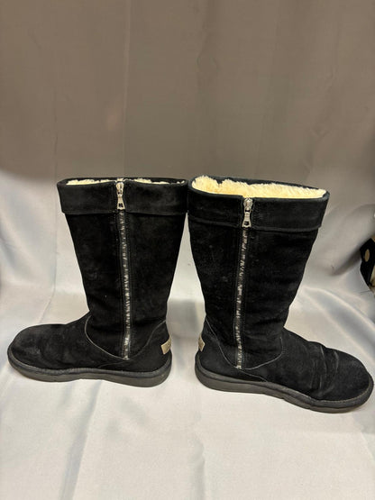 UGG Cargo III Black Suede Boots UK 7.5 EU 50 Mid-Calf - In Box