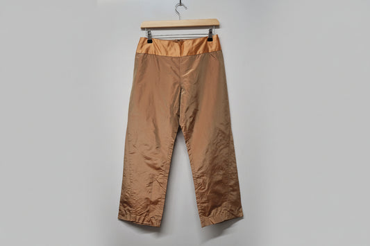 Versus Versace Orange Iridescent Silk Trousers UK 8 EU 36 Vintage Cropped