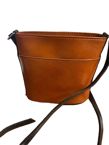 Vera Pelle leather Black & Tan Shoulder Bag - Unused Immaculate