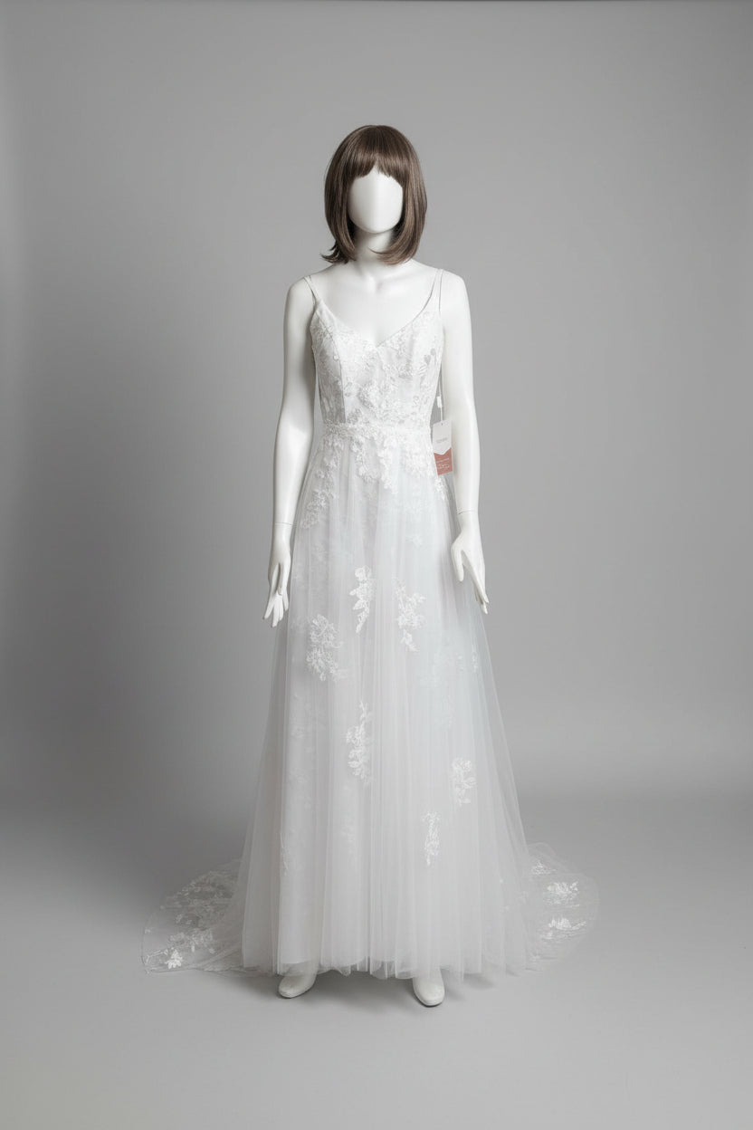 Stunning STACEES Wedding Dress With Detachable Overskirt BNWT Size 8 EU 36 Floaty Floral