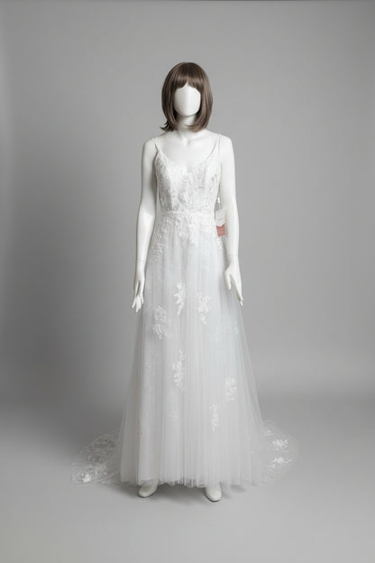 Stunning STACEES Wedding Dress With Detachable Overskirt BNWT Size 8 EU 36 Floaty Floral