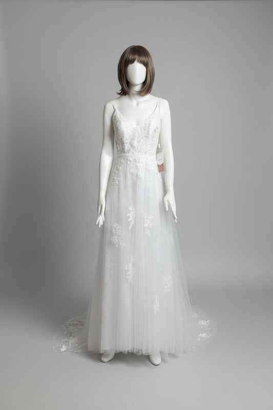 Stunning STACEES Wedding Dress With Detachable Overskirt BNWT Size 8 EU 36 Floaty Floral