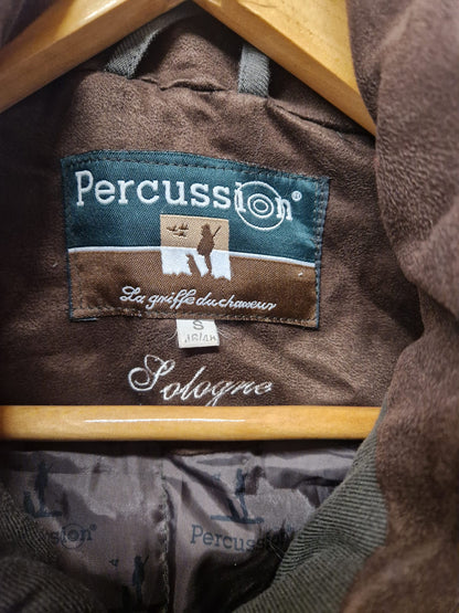 Percussion (S) Khaki Green Shooting Hunting Jacket Canvas Soft-Shell Size Small