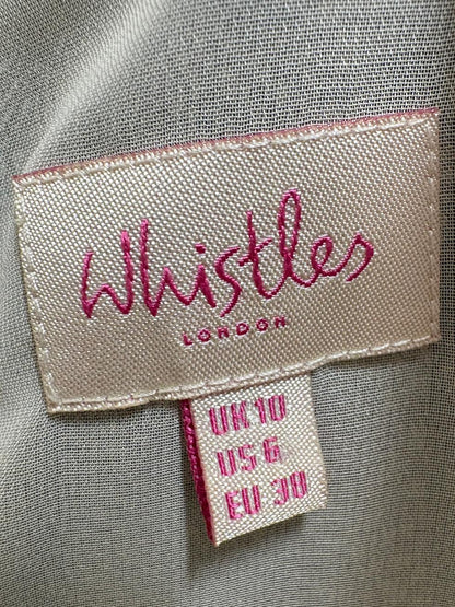 Whistles 100% Silk Floral twist Front Dress SIZE 10 used vgc
